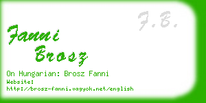 fanni brosz business card